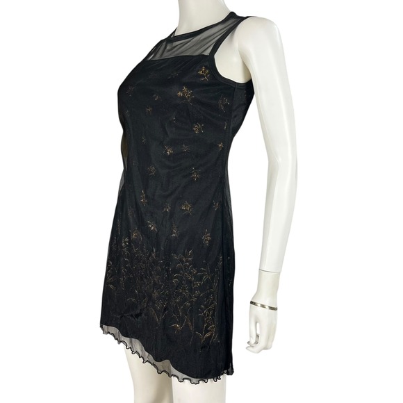 My Michelle Dress Juniors Medium‎ Black Floral Sheer Mini - Picture 3 of 9